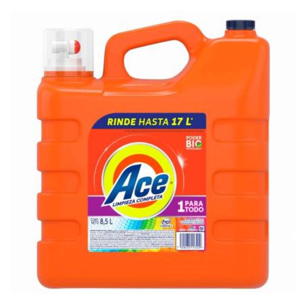 Ace Regular Liquid detergent Detergente Liquido Limpieza Completa 8.5 Liters Litros